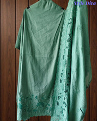 Modal Laser Cut Embroidered Un-Stitched Suit with Designer Dupatta
