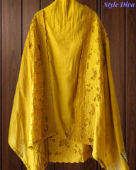 Modal Laser Cut Embroidered Un-Stitched Suit with Designer Dupatta