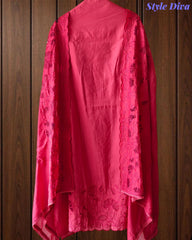 Modal Laser Cut Embroidered Un-Stitched Suit with Designer Dupatta