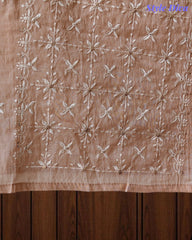 Mul Cotton Lucknowi Embroidered Un-Stitched Suit with Embroidered Dupatta