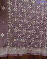 Mul Cotton Lucknowi Embroidered Un-Stitched Suit with Embroidered Dupatta