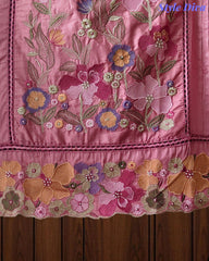 Pure Cotton Thread Embroidered Unstitched Suit with Mul Cotton Scalloped Embroidered Dupatta