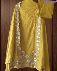 Mul CottonLaser Cut Gotta Work Un-Stitched Suit with Designer Dupatta