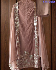 Mul CottonLaser Cut Gotta Work Un-Stitched Suit with Designer Dupatta