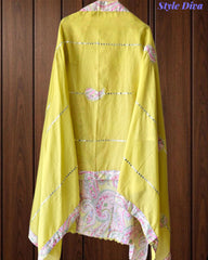 Cotton Printed Unstitched Suit with Faux Mirror & Applique Work Dupatta