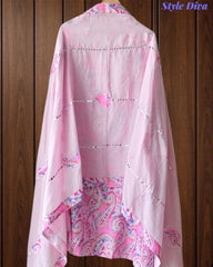 Cotton Printed Unstitched Suit with Faux Mirror & Applique Work Dupatta