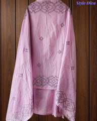 Mul Cotton Lucknowi Embroidered Un-Stitched Suit with Embroidered Dupatta