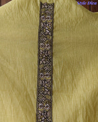 Mul Cotton Lucknowi Embroidered Un-Stitched Suit with Embroidered Dupatta