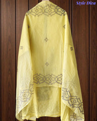 Mul Cotton Lucknowi Embroidered Un-Stitched Suit with Embroidered Dupatta