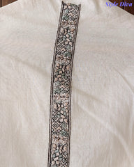Mul Cotton Lucknowi Embroidered Un-Stitched Suit with Embroidered Dupatta