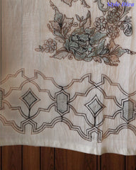 Mul Cotton Lucknowi Embroidered Un-Stitched Suit with Embroidered Dupatta