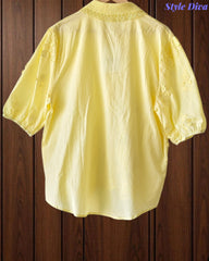 Pure Cotton Embroidered Regular Fit Casual Korean Shirt for Women