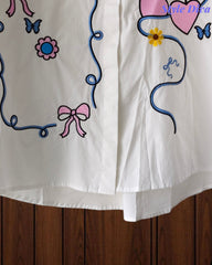 Women's Pure Cotton Floral Embroidered Korean Shirt | Regular Fit Casual Top
