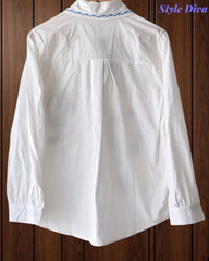 Women’s Pure Cotton Butterfly 3D Embroidery Korean Shirt | Casual Regular Fit Shirt