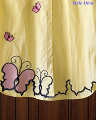2XL-Pure Cotton Butterfly 3D Embroidery Korean Shirt | Casual Regular Fit Shirt