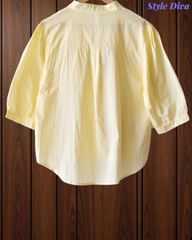 XL-Pure Cotton 3D Crochet Work Korean Shirt | Casual Regular Fit Shirt