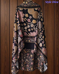 Muslin Digital Printed Semi-Stitched Suit with Zari & Sequin Highlighting Dupatta