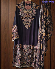 Muslin Digital Printed Semi-Stitched Suit with Zari & Sequin Highlighting Dupatta