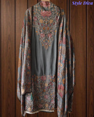 Muslin Digital Printed Semi-Stitched Suit with Zari & Sequin Highlighting Dupatta
