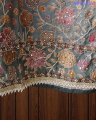 Muslin Digital Printed Semi-Stitched Suit with Zari & Sequin Highlighting Dupatta