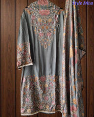 Muslin Digital Printed Semi-Stitched Suit with Zari & Sequin Highlighting Dupatta