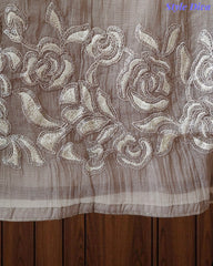 Crush Mul Cotton Embroidered Unstitched Suit with Sequin Highlighted Dupatta