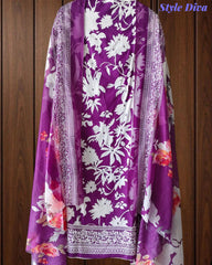Jaam Cotton Printed Unstitched Suit with Mul Cotton Digital Print Dupatta
