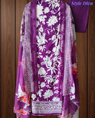 Jaam Cotton Printed Unstitched Suit with Mul Cotton Digital Print Dupatta