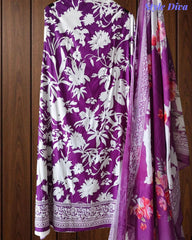 Jaam Cotton Printed Unstitched Suit with Mul Cotton Digital Print Dupatta