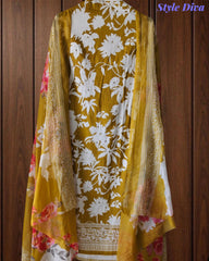 Jaam Cotton Printed Unstitched Suit with Mul Cotton Digital Print Dupatta