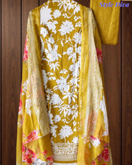 Jaam Cotton Printed Unstitched Suit with Mul Cotton Digital Print Dupatta