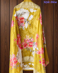 Jaam Cotton Printed Unstitched Suit with Mul Cotton Digital Print Dupatta