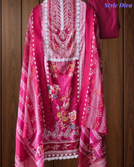 Jaam Cotton Printed Unstitched Suit with Mul Cotton Digital Print Dupatta