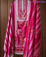 Jaam Cotton Printed Unstitched Suit with Mul Cotton Digital Print Dupatta