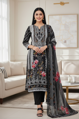 Jaam Cotton Printed Unstitched Suit with Mul Cotton Digital Print Dupatta