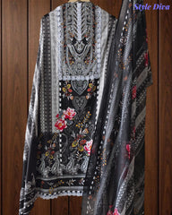 Jaam Cotton Printed Unstitched Suit with Mul Cotton Digital Print Dupatta
