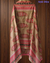 Jaam Cotton Digital Printed Crochet Lacing Unstitched Suit with Mul Cotton Dupatta