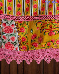 Jaam Cotton Digital Printed Crochet Lacing Unstitched Suit with Mul Cotton Dupatta