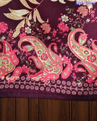 Cotton Digital Printed Unstitched Suit with Chiffon Dupatta With High-Lighting Work