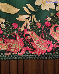 Cotton Digital Printed Unstitched Suit with Chiffon Dupatta With High-Lighting Work