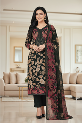 Cotton Digital Printed Unstitched Suit with Chiffon Dupatta With High-Lighting Work