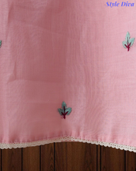 Cotton Linen Kashmiri Embroidery Un-Stitched Suit with Linen Dupatta