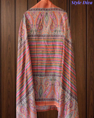Cotton Digital Printed Crochet Lacing Unstitched Suit with Mul Cotton Dupatta