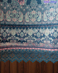 Linen Digital Print Unstitched Suit with Swarovski Highlighting Dupatta