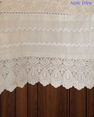 Cotton Pakistani Style Embroidered Unstitched Suit with Crochet Lacing Dupatta