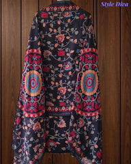 Cotton Printed Unstitched Suit with Neck Embroidery and Mul Cotton Printed Dupatta