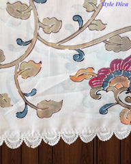 Cotton Printed Unstitched Suit with Neck Embroidery and Mul Cotton Printed Dupatta