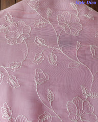 Mul Cotton Parsi Embroidered Unstitched Suit with Scalloped Embroidered Dupatta (3 Pc Set)