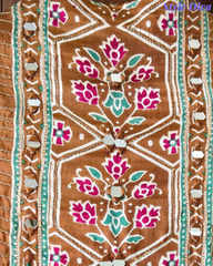 Premium Edit-Gajji Silk Digital Print Unstitched Suit with Real Mirror Work & Printed Dupatta