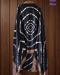 Premium Edit-Gajji Silk Digital Print Unstitched Suit with Real Mirror Work & Printed Dupatta